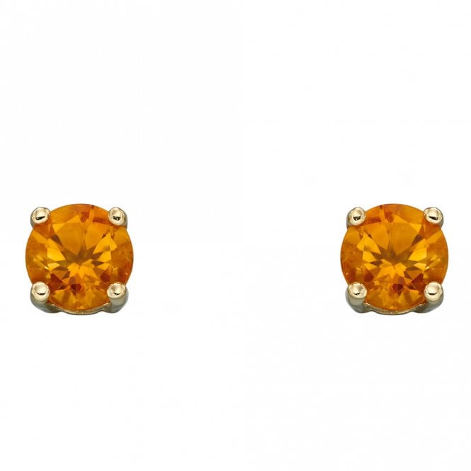 9ct Gold Citrine Stud Earrings