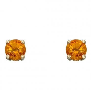 9ct Gold Citrine Stud Earrings