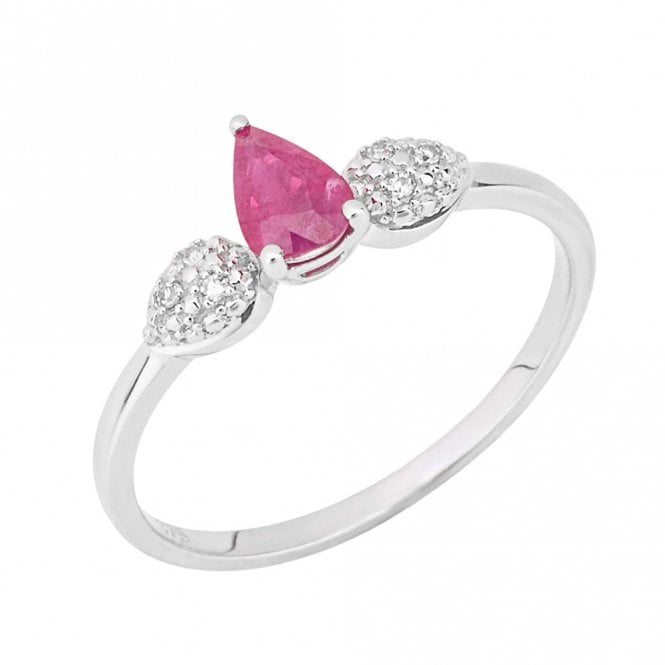 9ct Gold Diamond and Ruby Ring