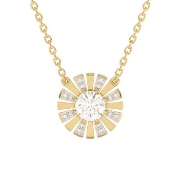 9ct Gold Diamond and White Topaz pendant and chain