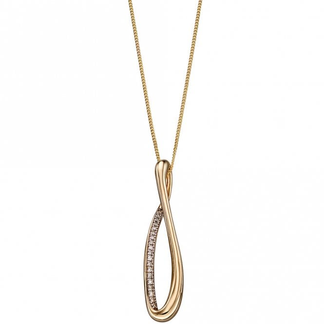 9ct gold diamond infinity pendant and chain