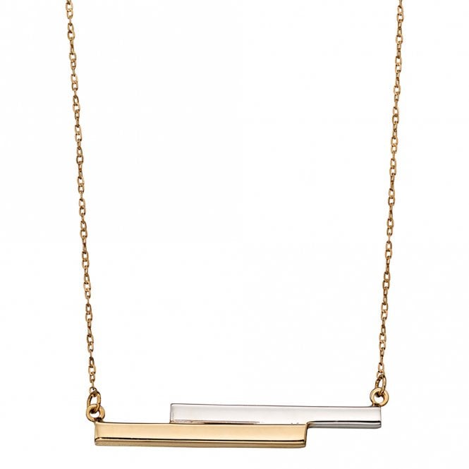 9ct gold double bar necklace