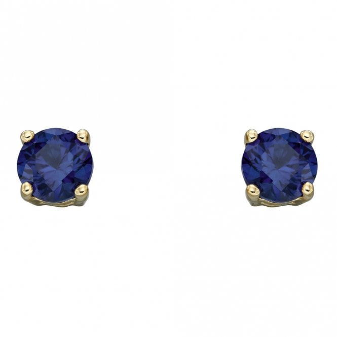 9ct Gold Laboratory Created Sapphire Stud Earrings
