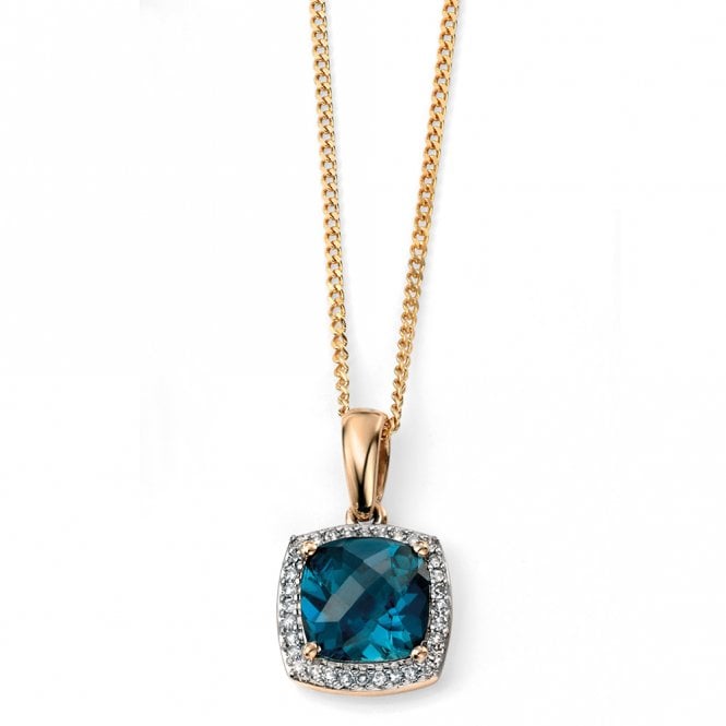 9ct gold London blue topaz necklace