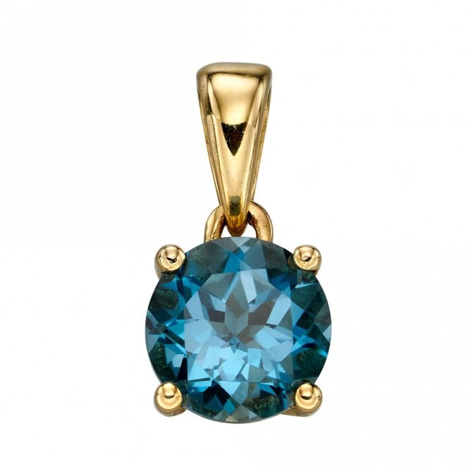 9ct Gold London Blue Topaz Pendant and chain