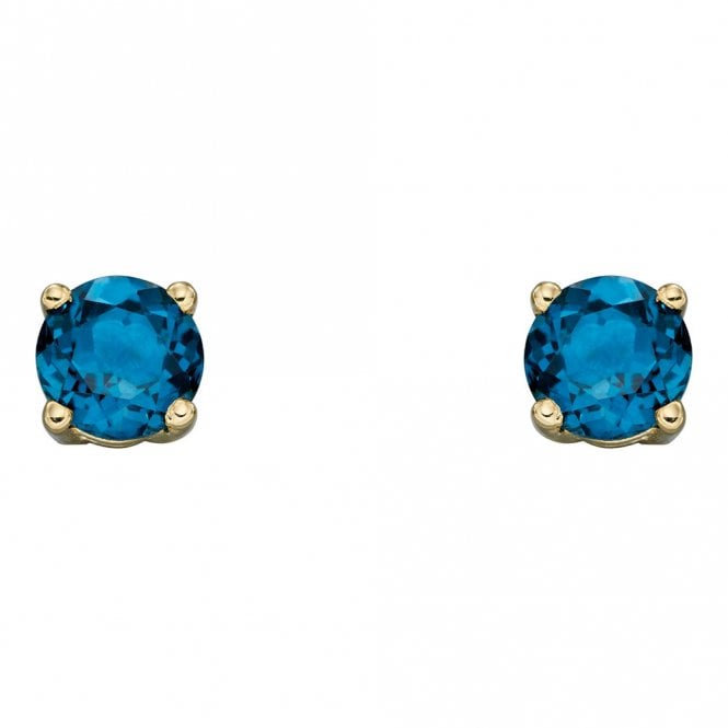 9ct Gold London Blue Topaz Stud Earrings