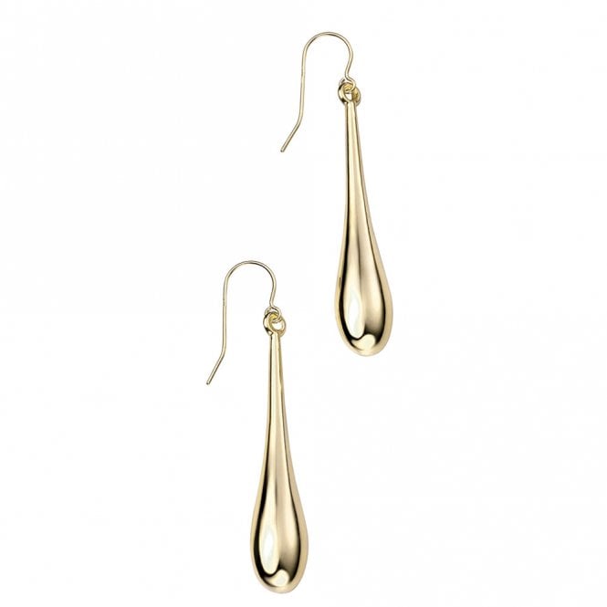 9ct gold long drop earrings