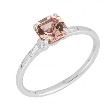 9ct Gold Morganite and Diamond Ring