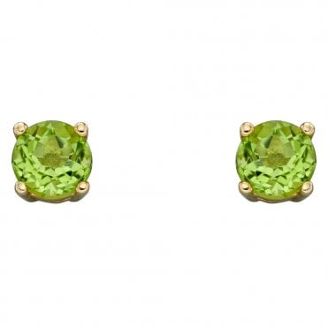 9ct Gold Peridot Stud Earrings