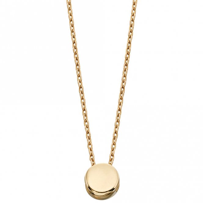 9ct gold plain disc necklace
