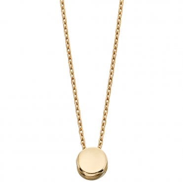 9ct gold plain disc necklace