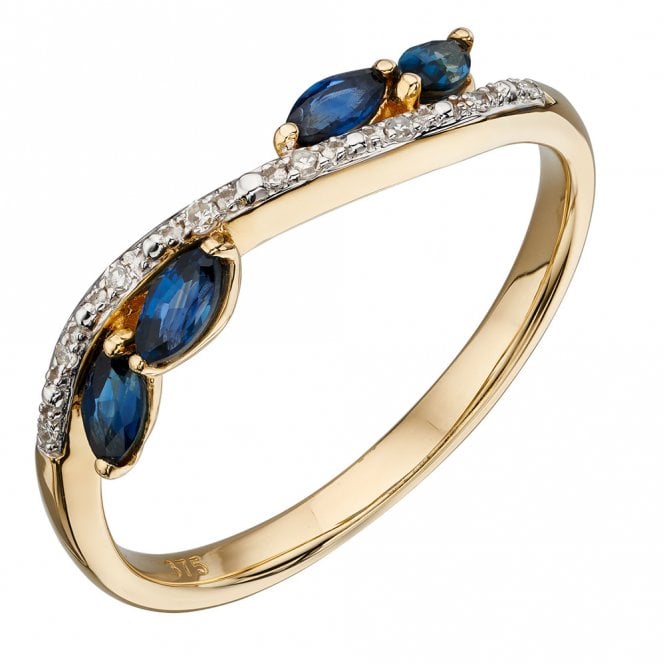 9ct gold sapphire and diamond dress ring