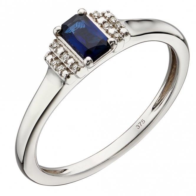 9ct gold sapphire and diamond ring