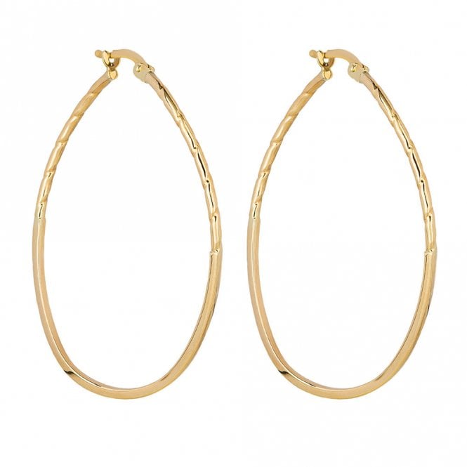 9ct Gold Twist Hoop Earrings
