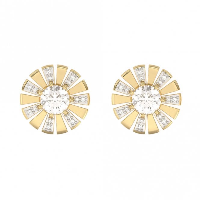 9ct Gold White Topaz and Diamond Stud Earrings