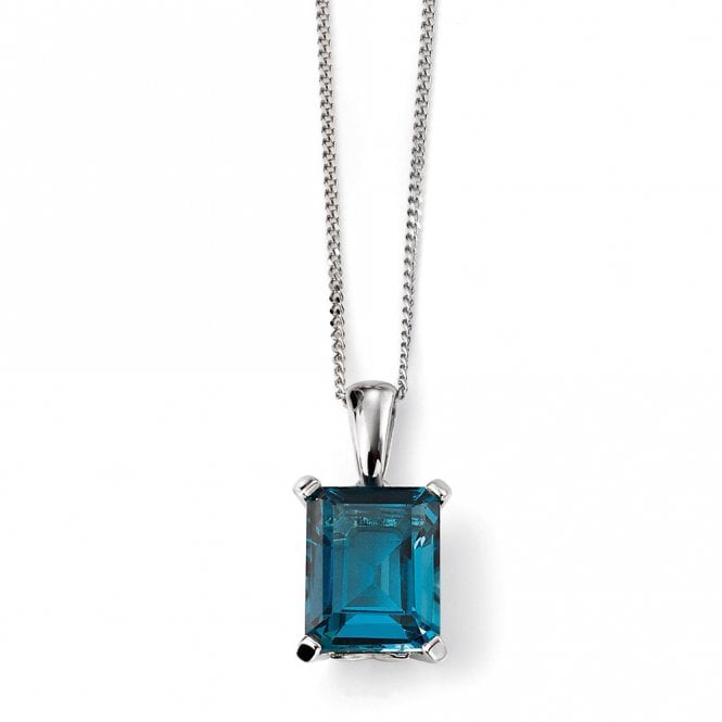 9ct London blue topaz pendant and chain