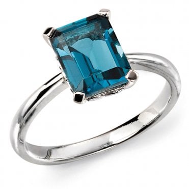 9ct London blue topaz ring