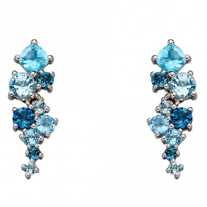 9ct multi topaz drop earrings