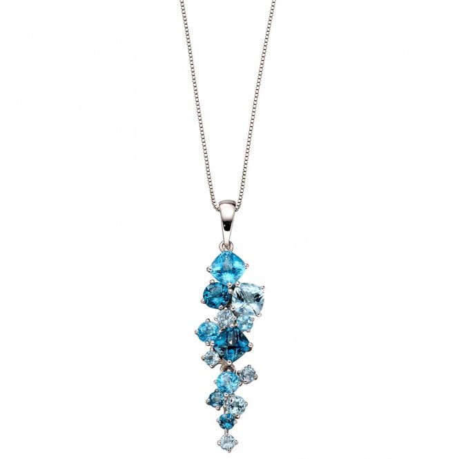 9ct multi topaz pendant and chain