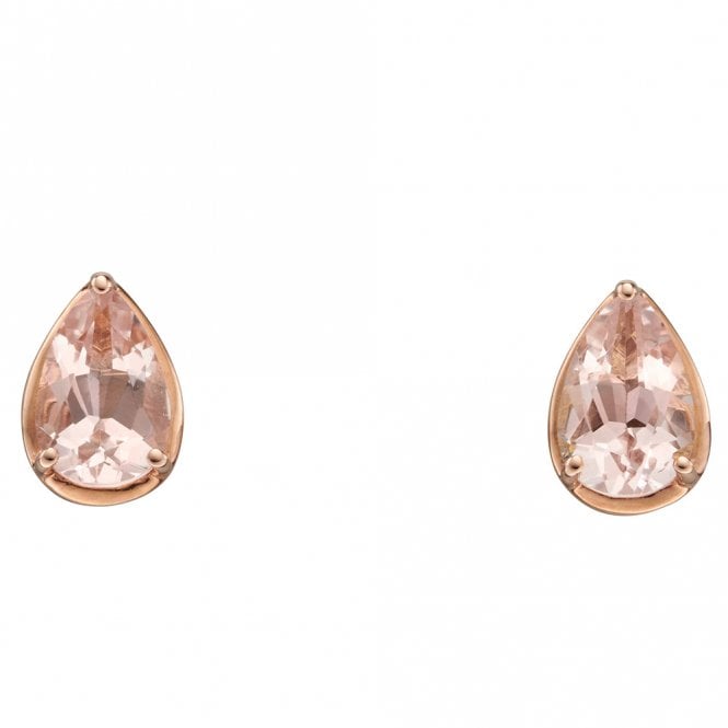 9ct rose gold and morganite earrings