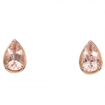 9ct rose gold and morganite earrings