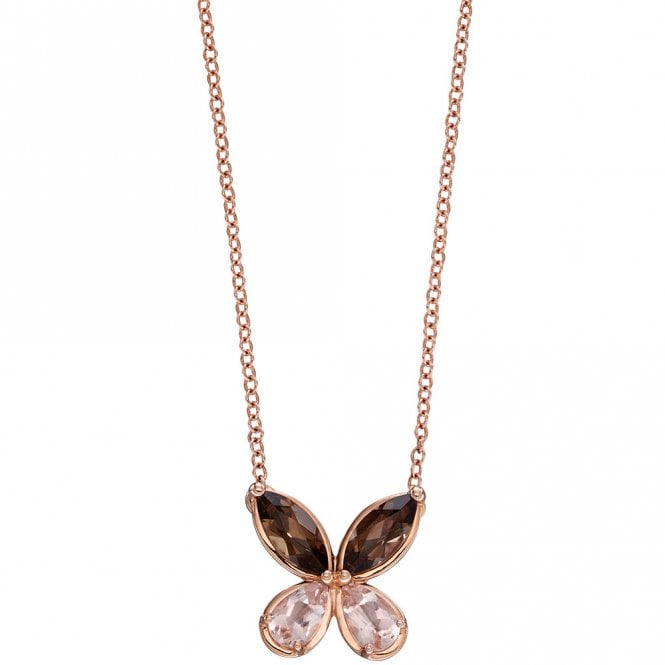 9ct rose gold butterfly pendant