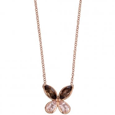 9ct rose gold butterfly pendant