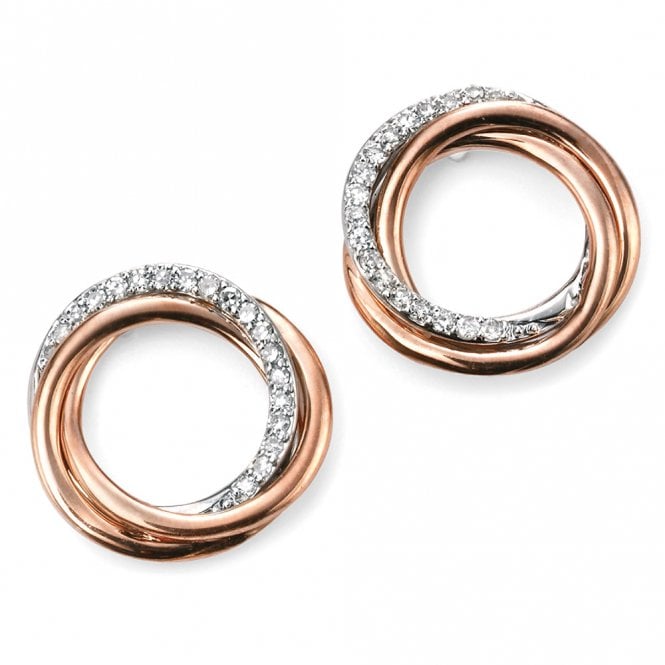 9ct rose gold Diamond stud earrings