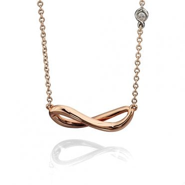 9ct rose gold infinity necklace