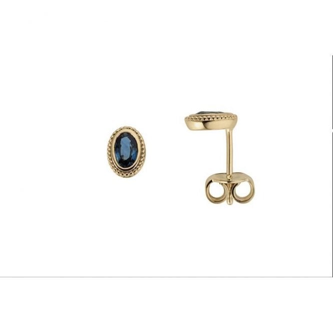 9ct Sapphire oval stud earrings