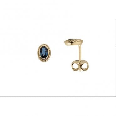 9ct Sapphire oval stud earrings