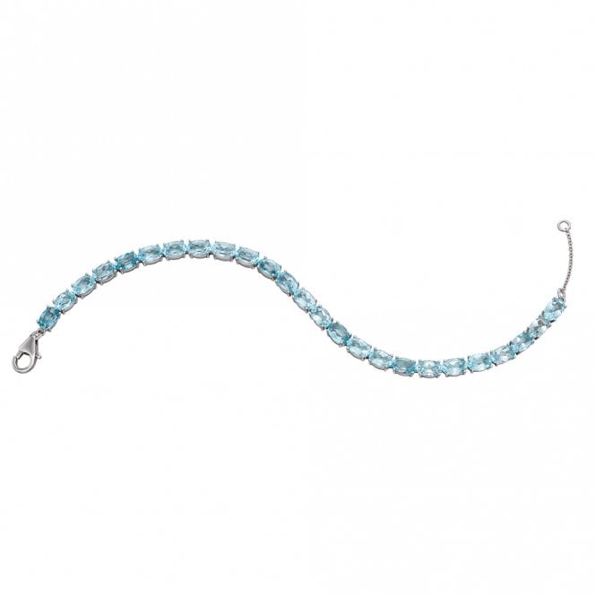 9ct white gold and blue topaz tennis bracelet
