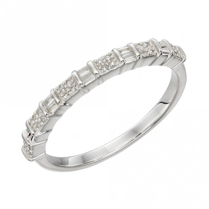 9ct White Gold and Diamond Ring