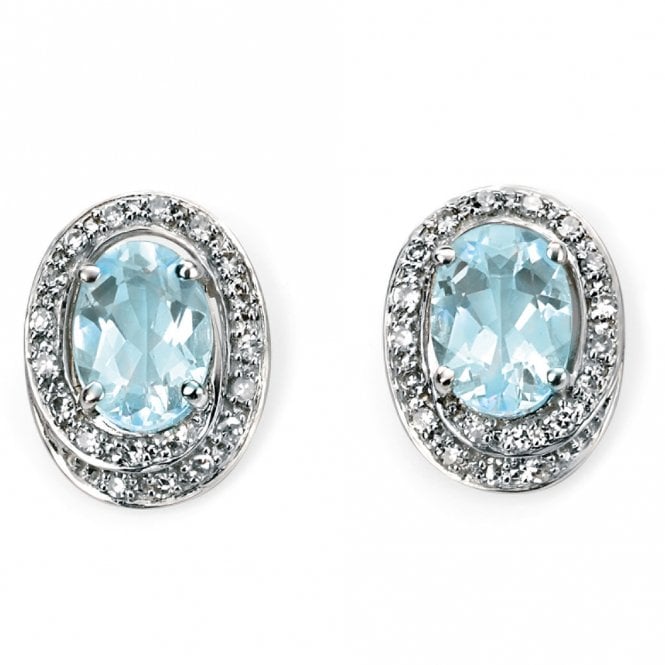 9ct White Gold Aquamarine earrings