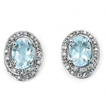 9ct White Gold Aquamarine earrings