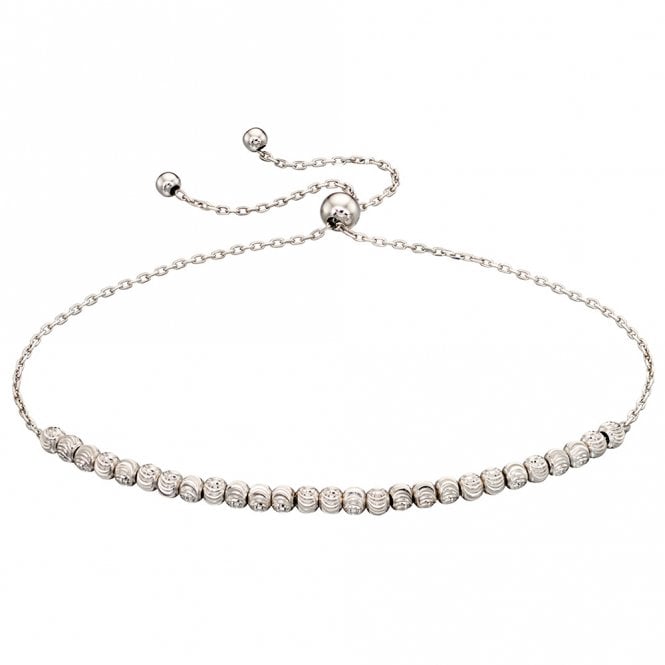 9ct white gold bead bracelet