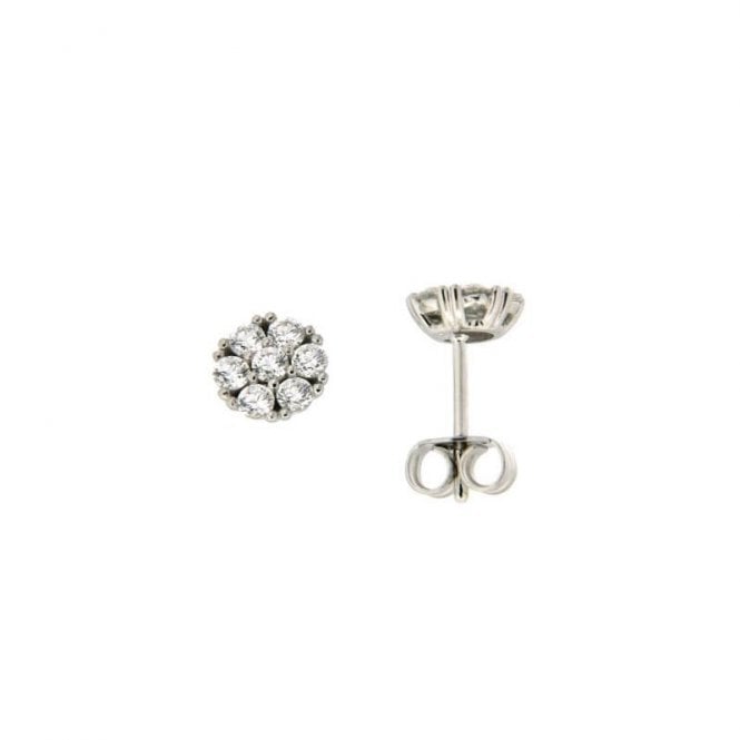 9ct White gold cubic zirconia earrings