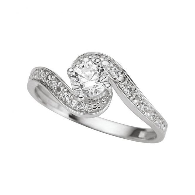 9ct White gold cubic zirconia ring