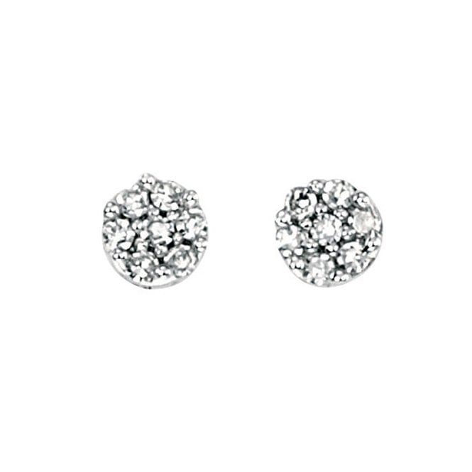 9ct white gold diamond cluster earrings