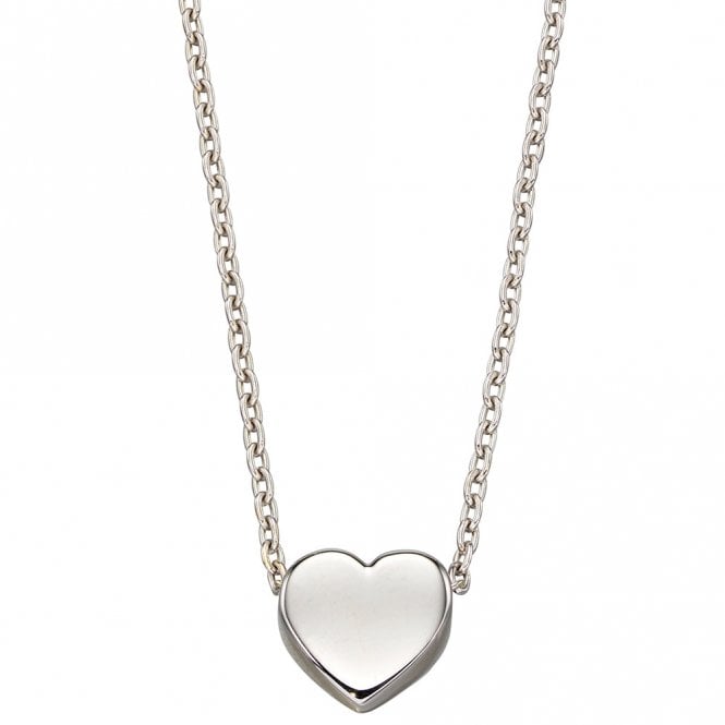 9ct white gold heart necklace
