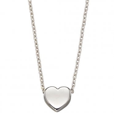 9ct white gold heart necklace