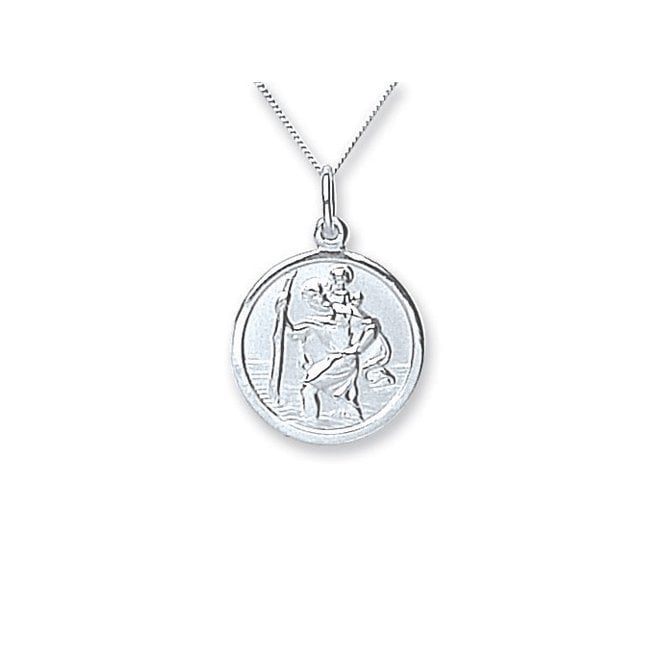 9ct white gold St. Christopher necklace