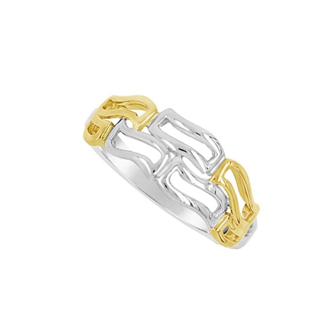 9ct yellow and white gold dress ring
