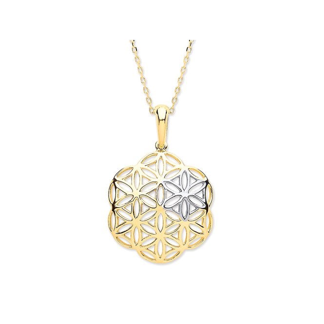 9ct yellow and white gold necklace