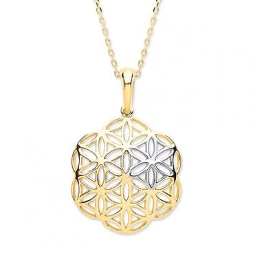 9ct yellow and white gold necklace