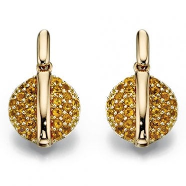 9ct yellow gold and citrine earrings