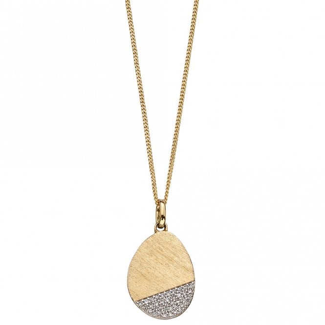 9ct yellow gold and diamond necklace