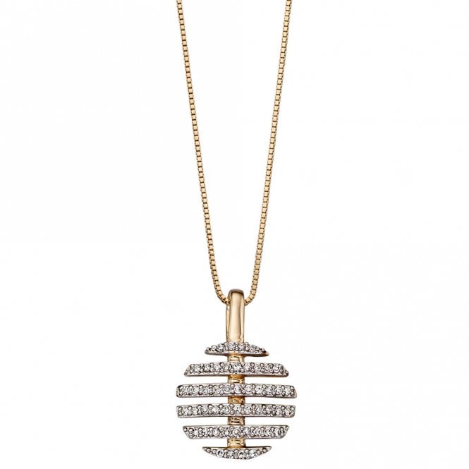 9ct yellow gold and diamond necklace