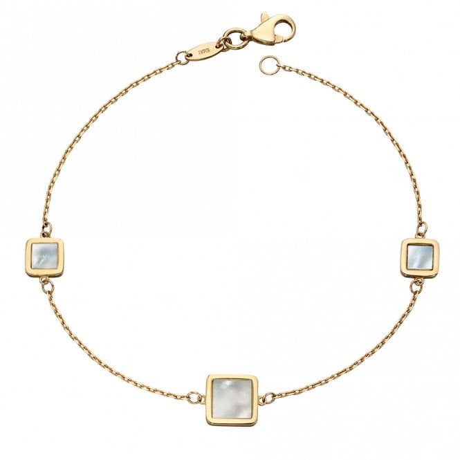 9ct yellow gold and mother of pearl bracelet