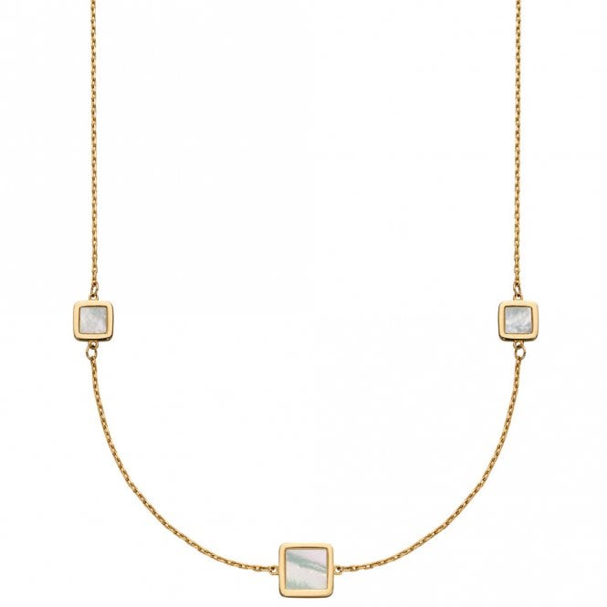 9ct yellow gold and mother of pearl necklace